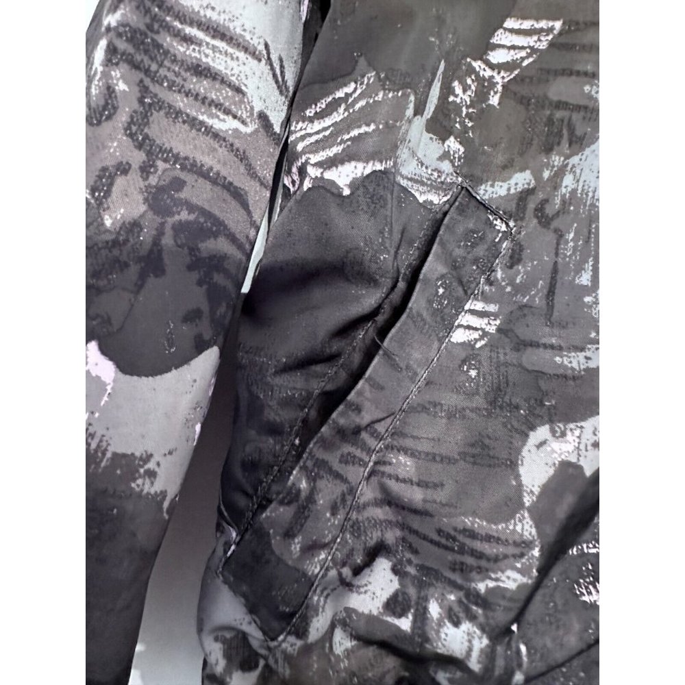 MEMBER'S‎ ONLY Jacket Satin Camo Pink Army Green Racer Bomber Boyfriend Size 10 - Picture 6 of 13